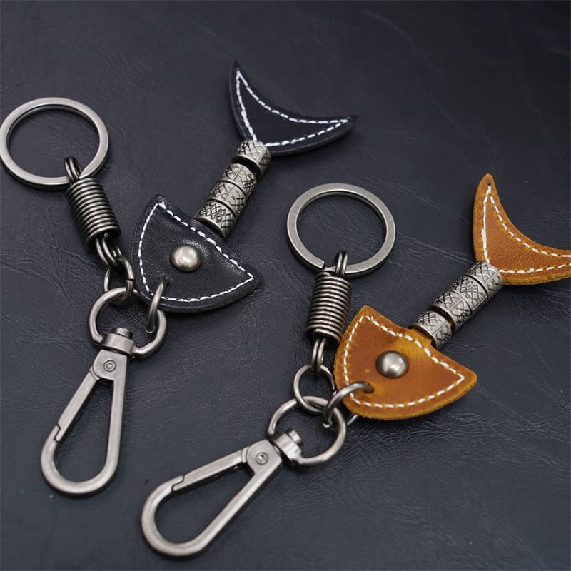 BABLIBU - Sleutelhanger met vis van echt leer