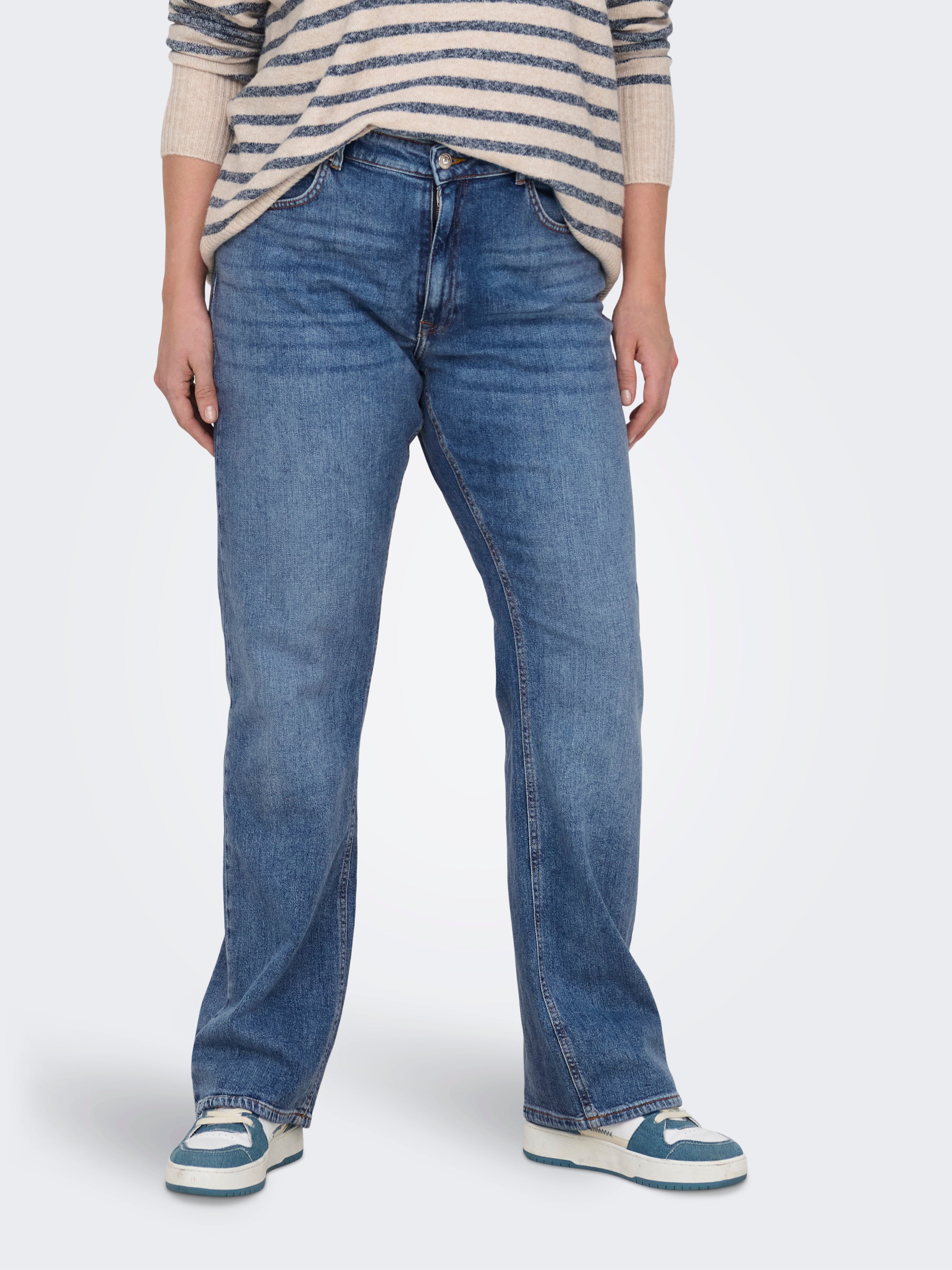 CAREVERLY Mittlere Taille Ausgestellt Jeans Medium Blue Denim