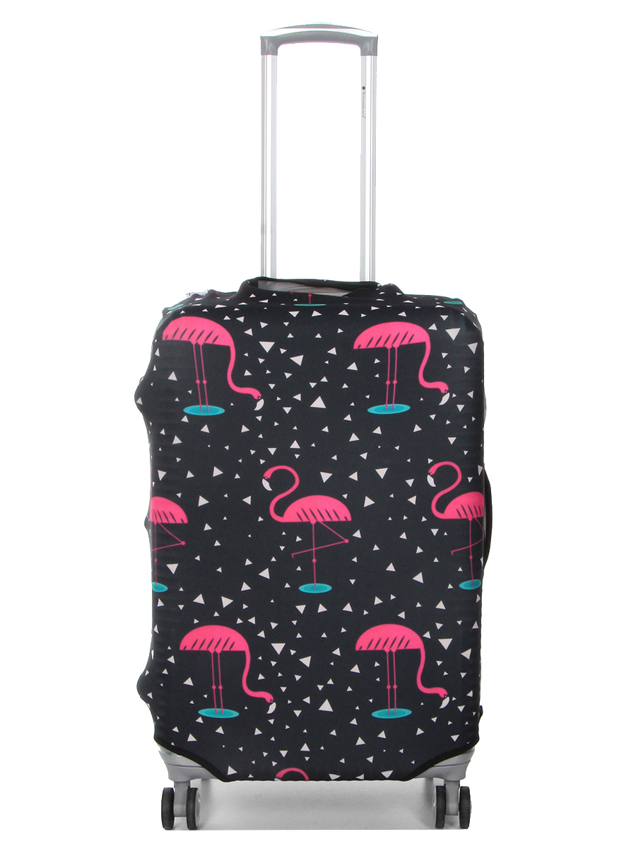 Housse de valise Periea Black with Pink Flamingos M