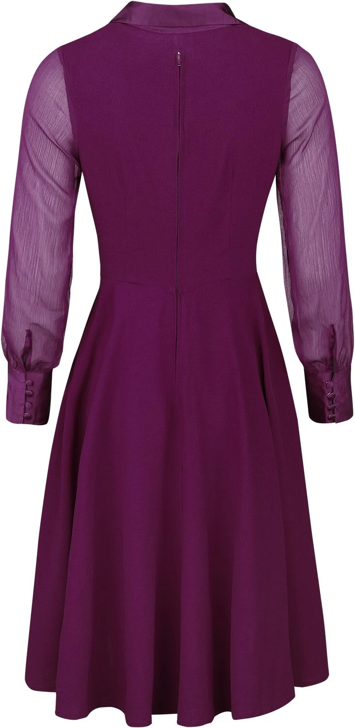 Polly - Robe Prune | Timeless London Robe mi-longue