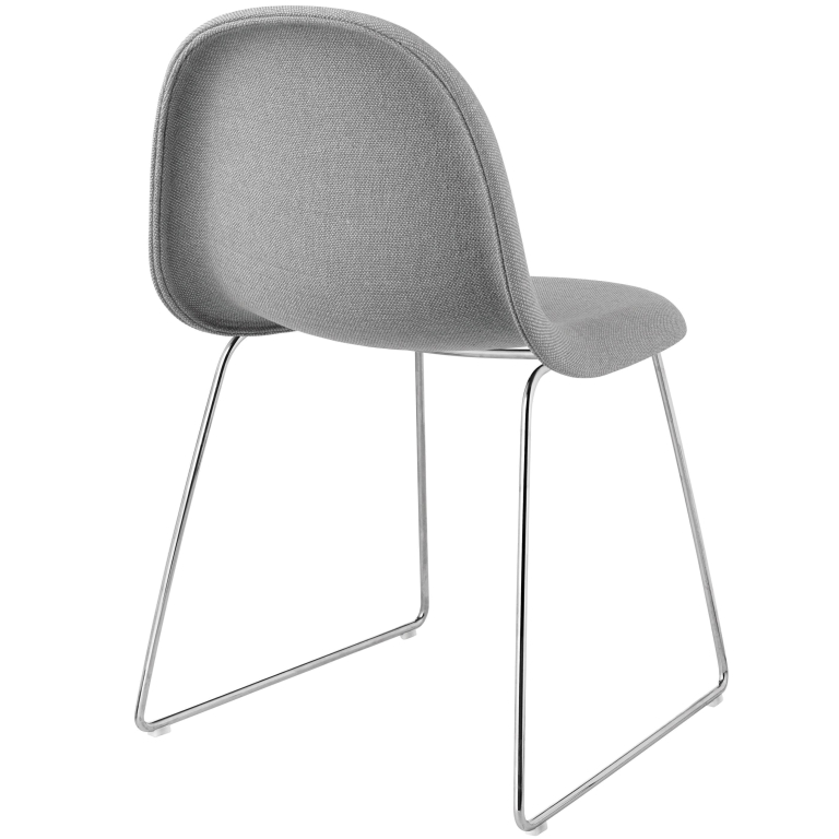 Gubi Gubi 3D Sled stoel gestoffeerd met chroom onderstel, Hallingdal 123