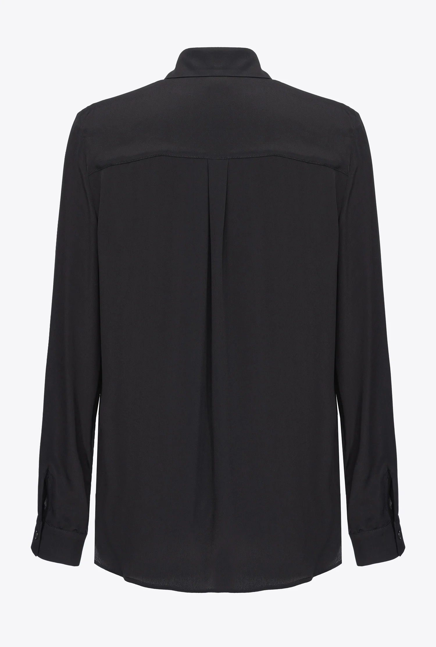 Chemise mélangée à poches poitrine | Noir