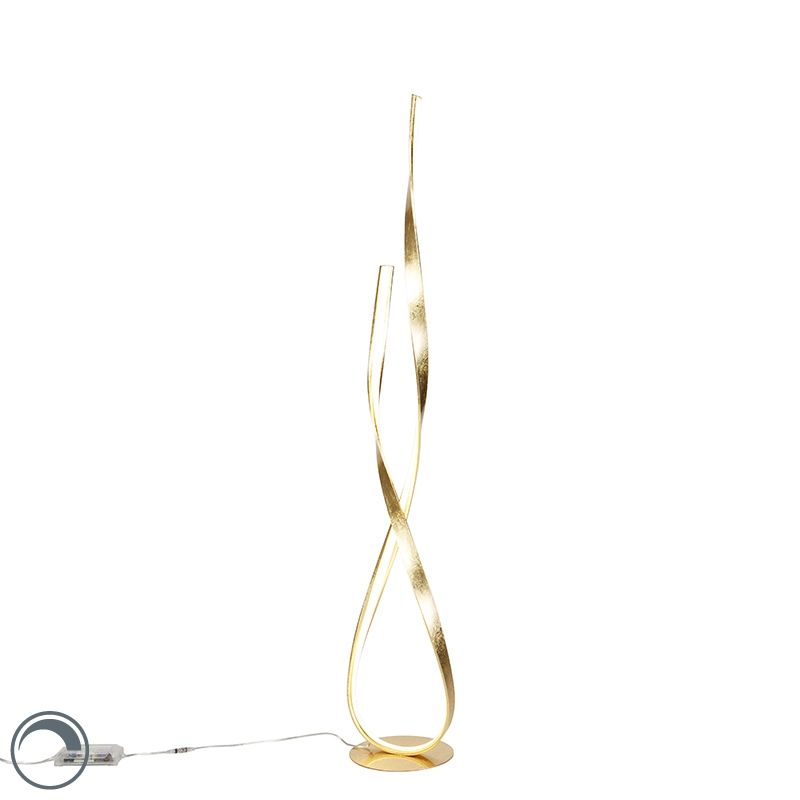 Design vloerlamp goud incl. LED en dimmer - Belinda