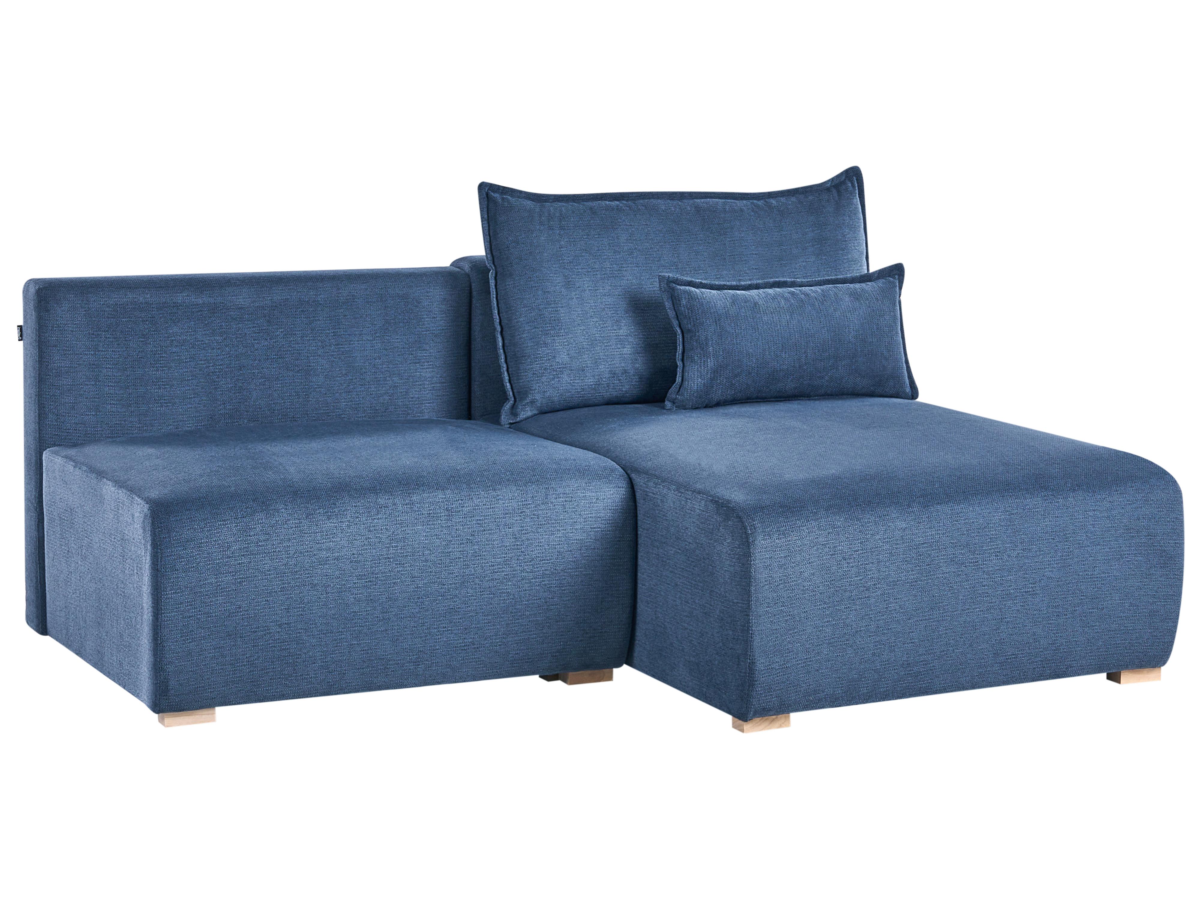 Modulaire hoekbank NERBO Stof Blauw linkszijdig