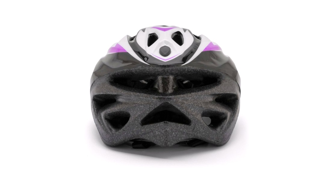 Cykelhjelm sort/lilla/hvid junior 52-55