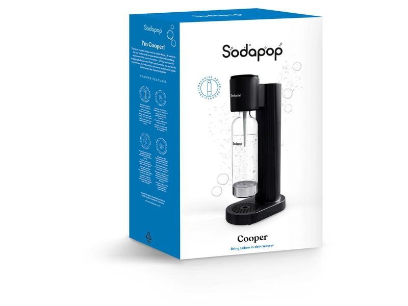 Sodapop Wassersprudler Cooper Schwarz Wassersprudler mit PET-Flaschen