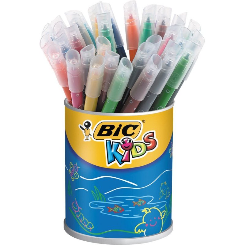 Feutre bic kids coloriage encre ultra-lavable capuchon ventilé pointe bloquée pot 36 unités