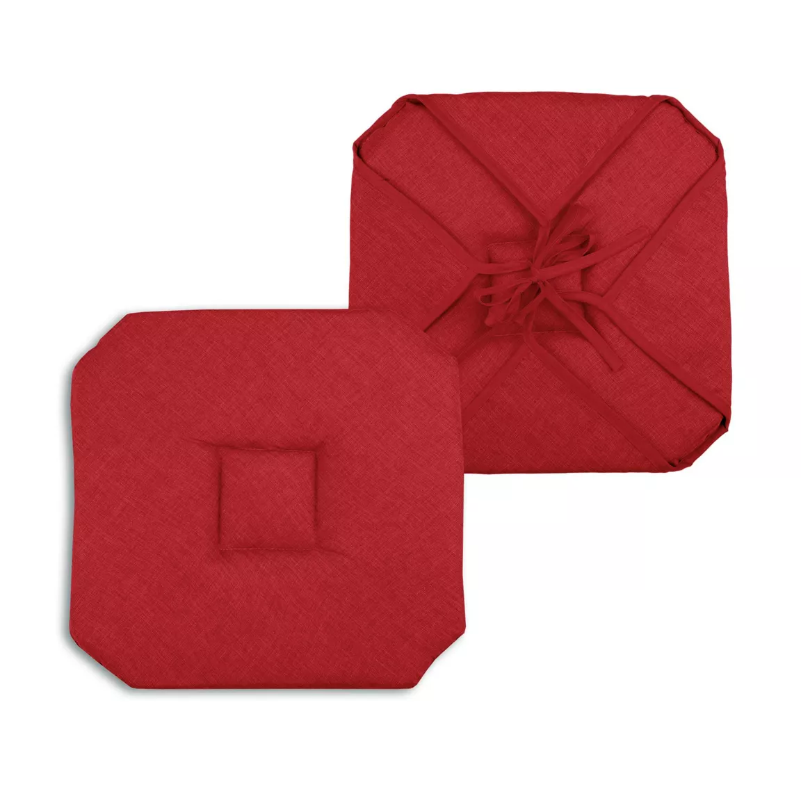 Galette de chaise carrée à rabats (40 x 40 cm) Béa Rouge carmin