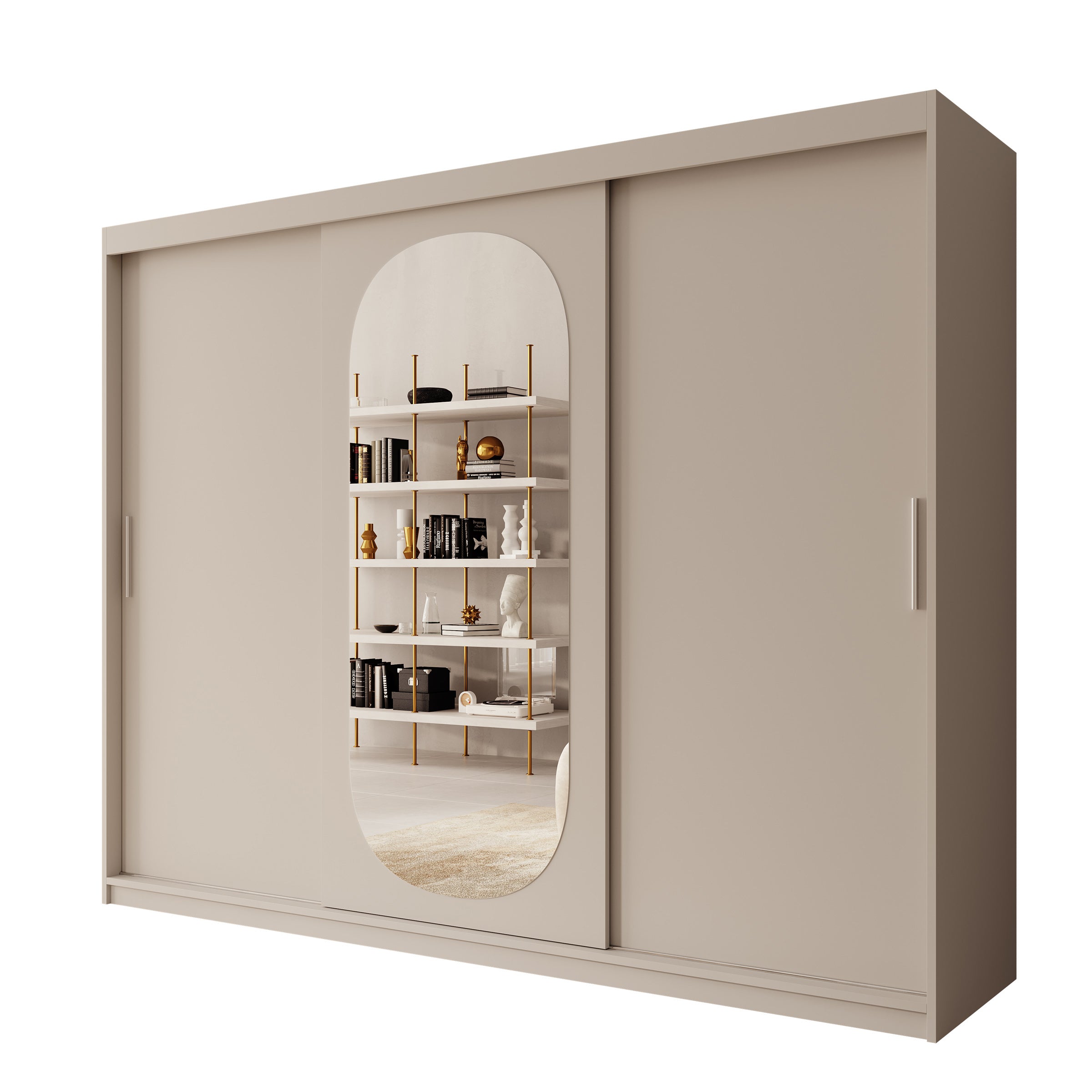 Bodhi - Kledingkast met schuifdeuren - Beige 250x62x200 cm