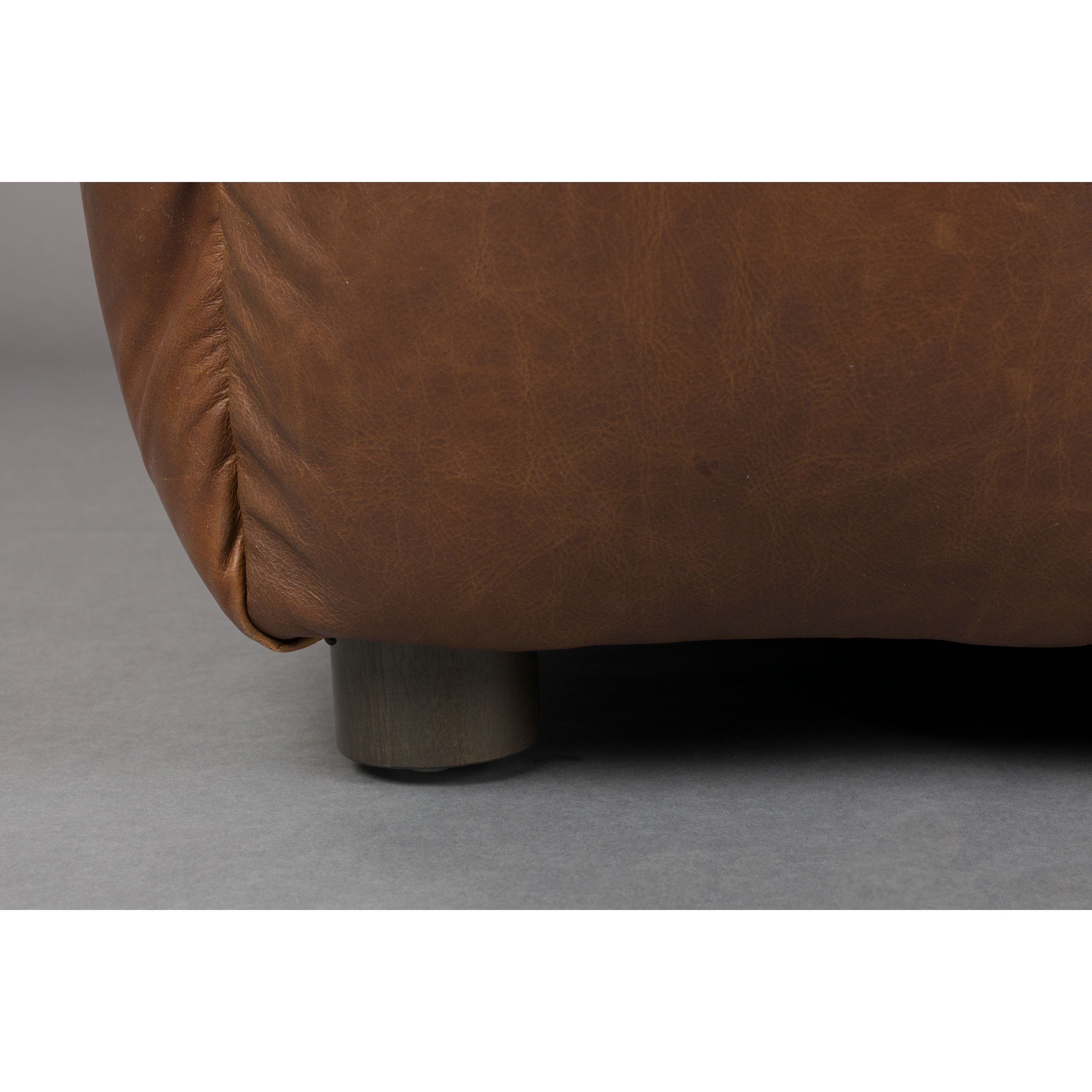 Dutchbone Hackman Hocker Leer Chocolade Bruin