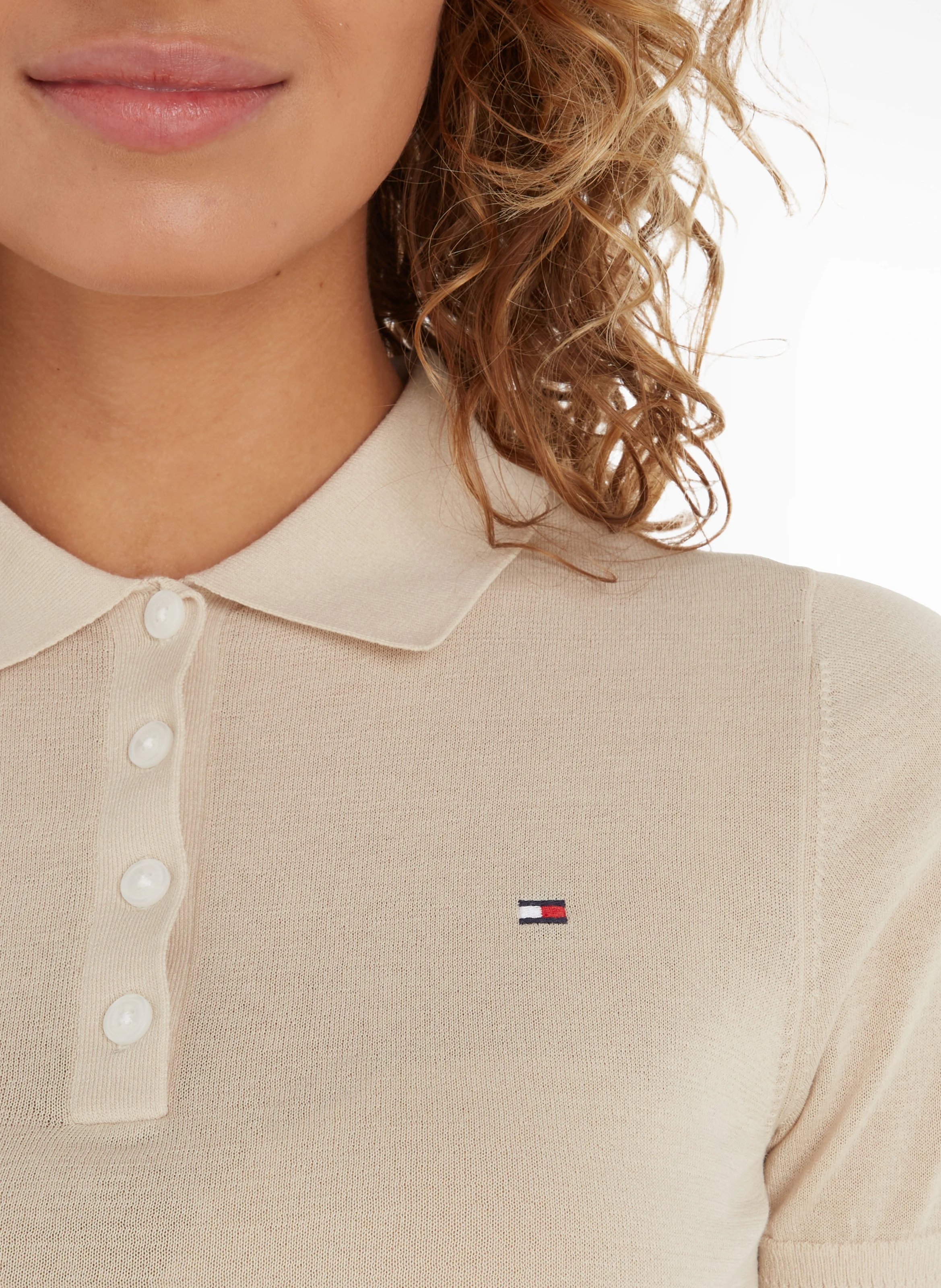 Polo en coton mélangé | Beige