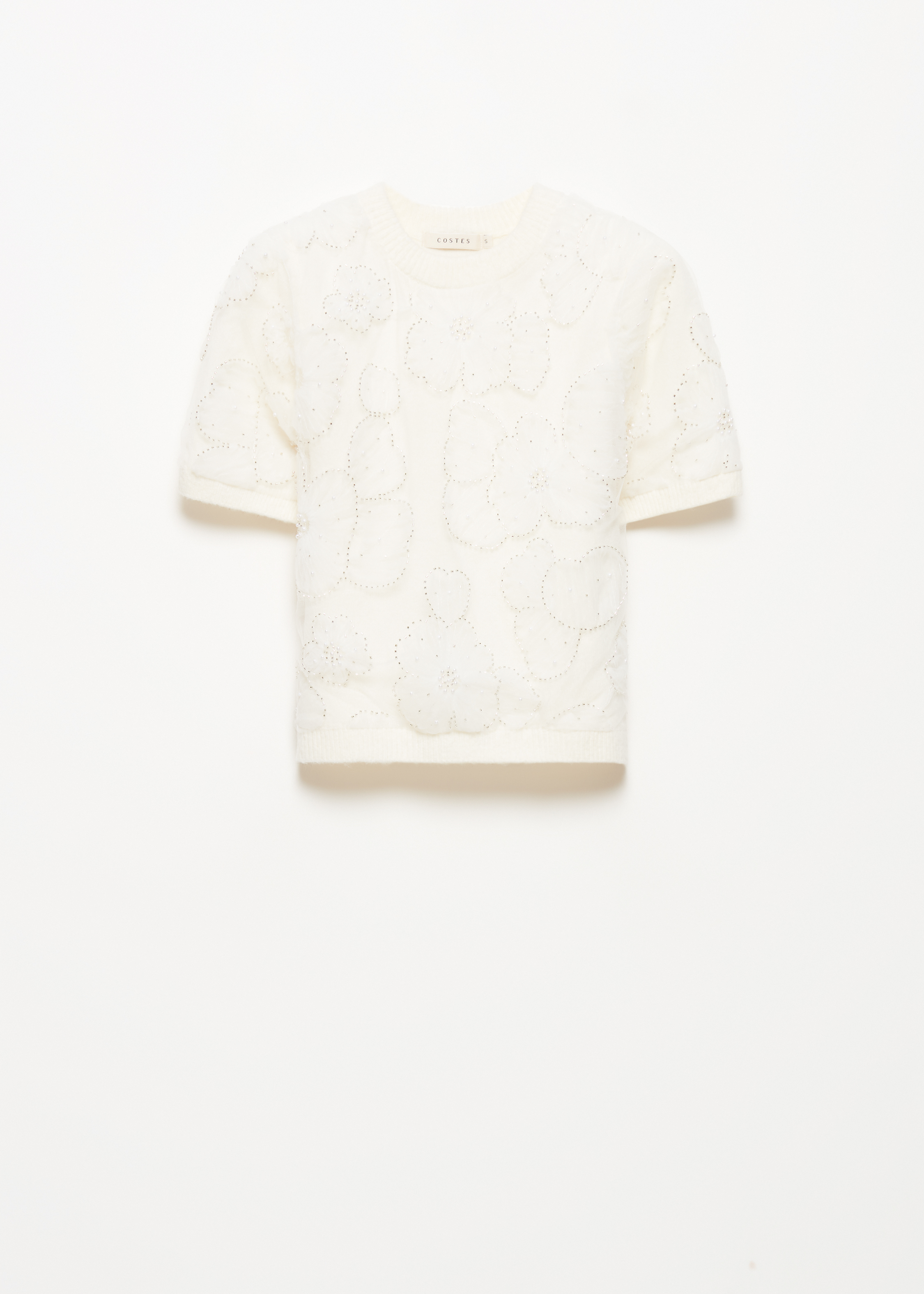 Trui met bloemen mesh