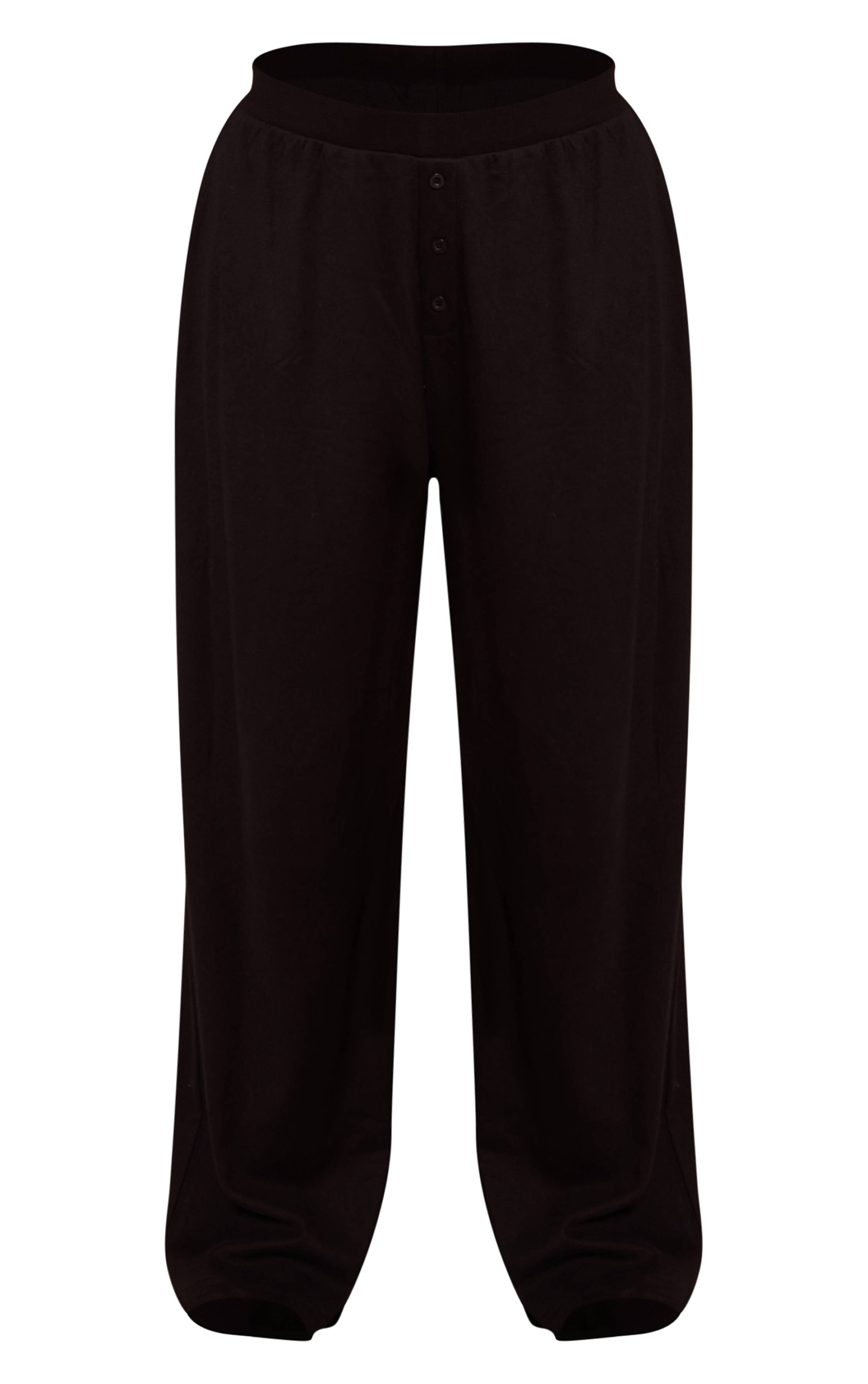 Noir Pantalon Large Super Doux Basique Plus