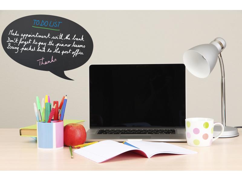 Securit Kreidetafel Silhouette Bubble mit Klett, Schwarz Kreidetafel aus Steingut