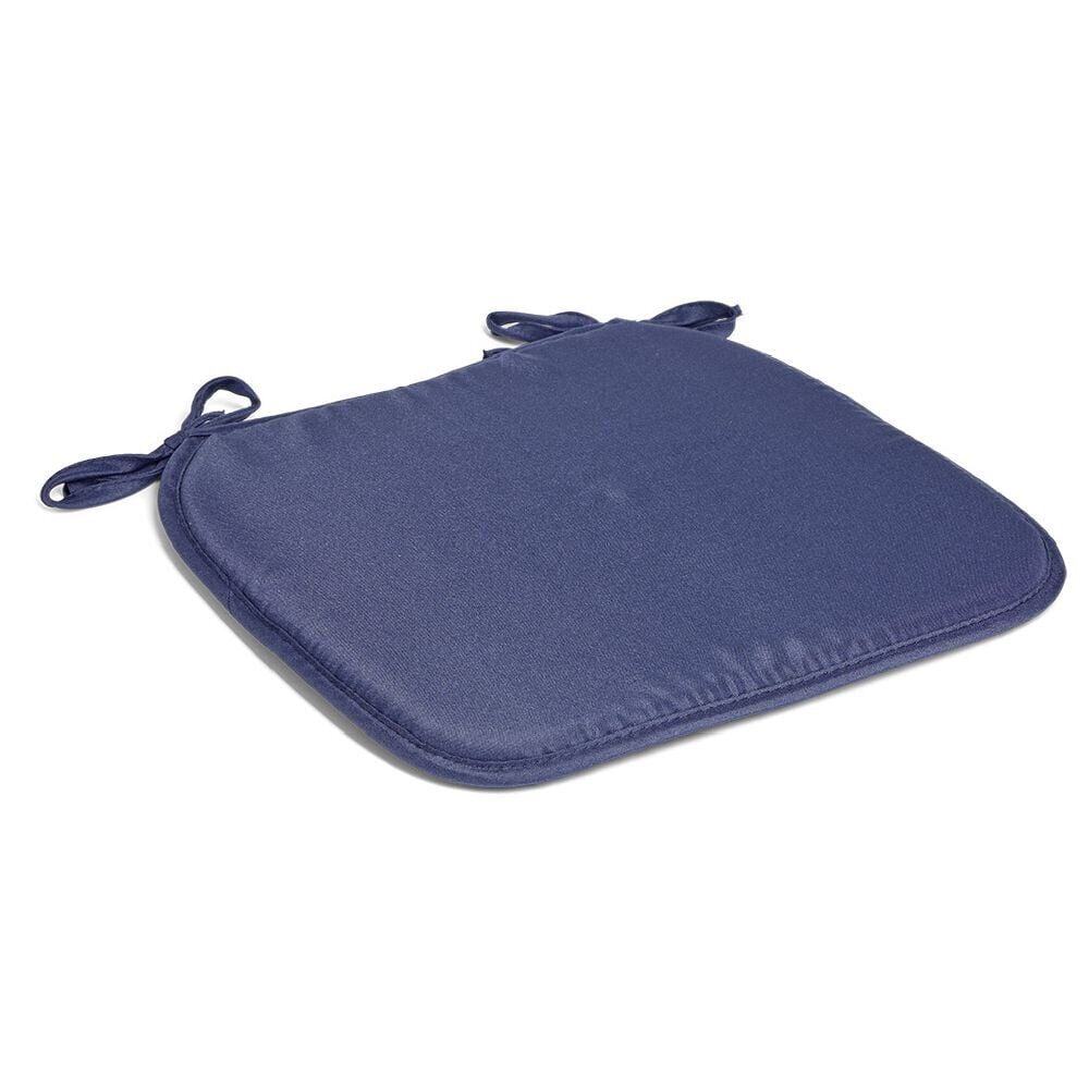 Lot de 4 galettes de chaise 38x38cm polyester bleu