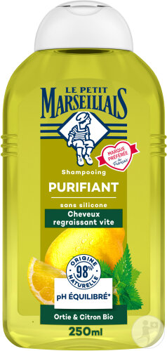 Le Petit Marseillais Shampoing Purifiant Citron Et Aloe Vera Flacon 250ml