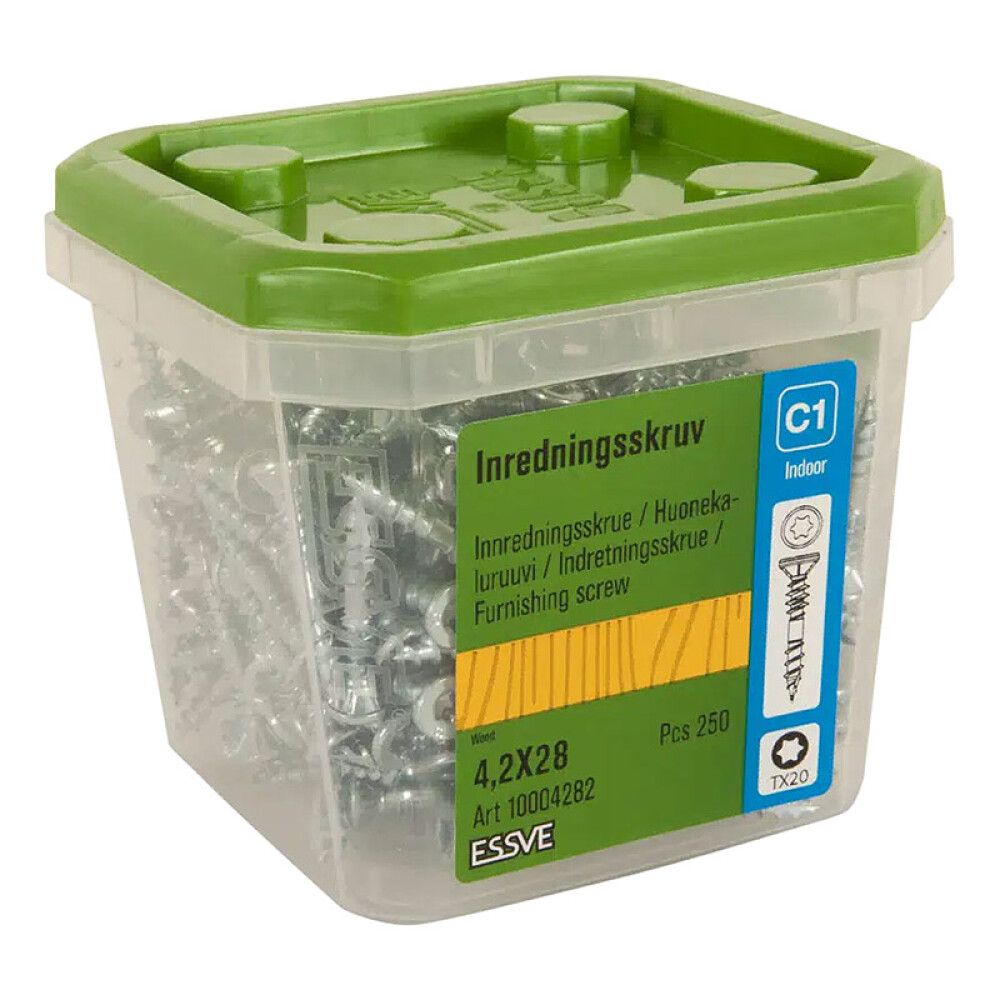 INSTALLASJONSSKRUE ESSVE TX20 FZB 4,2X28MM 250STK