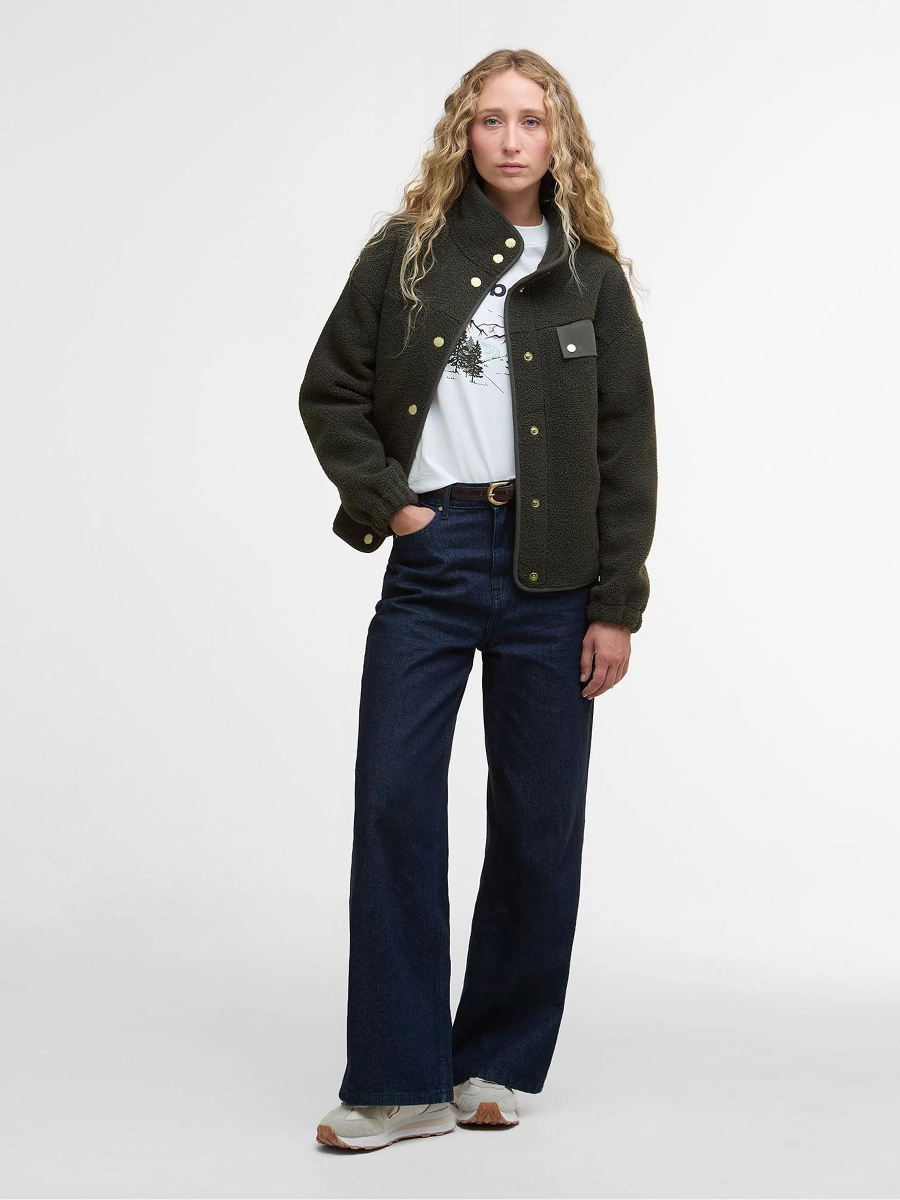 Olijfgroen - Barbour® Mabel fleece jack