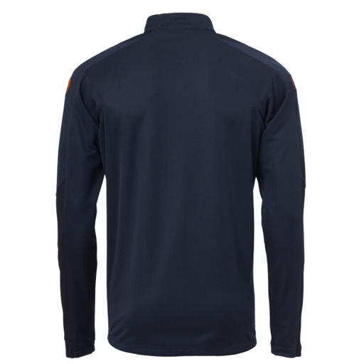 Jaqueta Uhlsport com zíper frontal de 1/4, cor Marine/fluo Rot