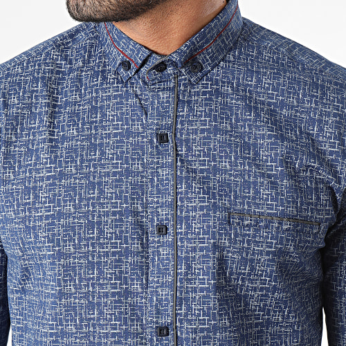 Chemise Manches Longues Bleu Marine
