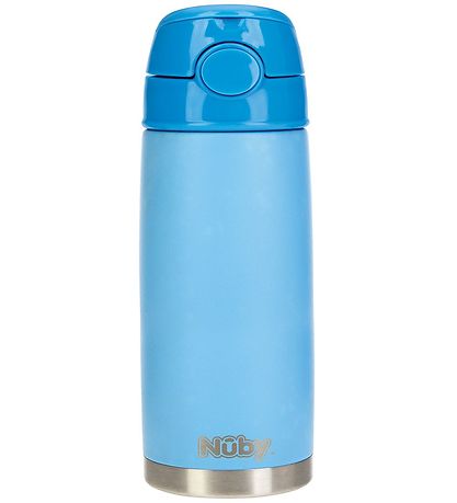 Nuby Thermoflasche m. Strohhalme - 420 ml - Blau