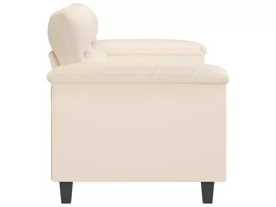 Canapé à 2 places Beige 140 cm Tissu microfibre