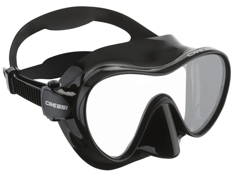 CRESSI Tauchmaske F1 Schwarz Rahmenlose Colorama-Tauchmaske.