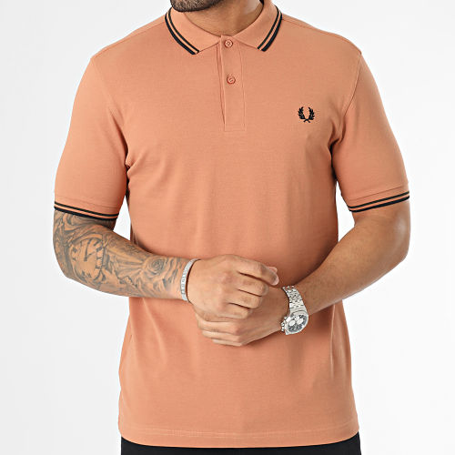 Polo Manches Courtes Twin Tipped M3600 Marron Clair