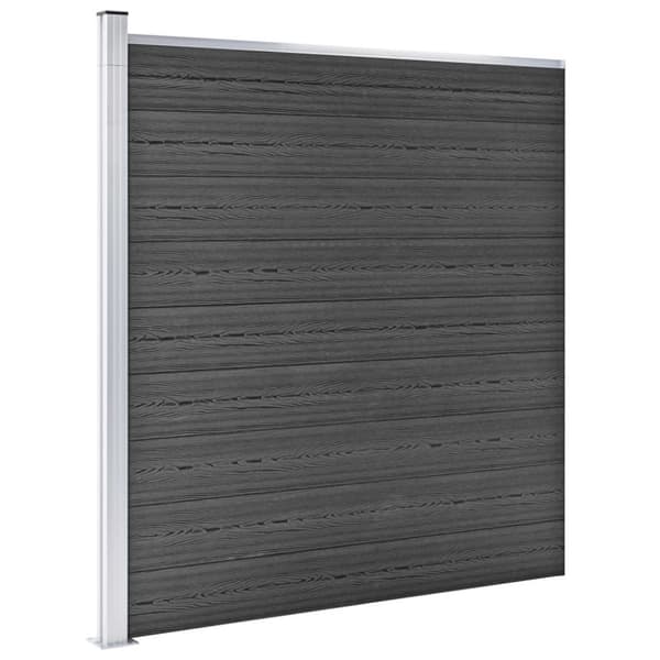 vidaXL Gjerdepanelsett WPC 1830x(105-186) cm svart