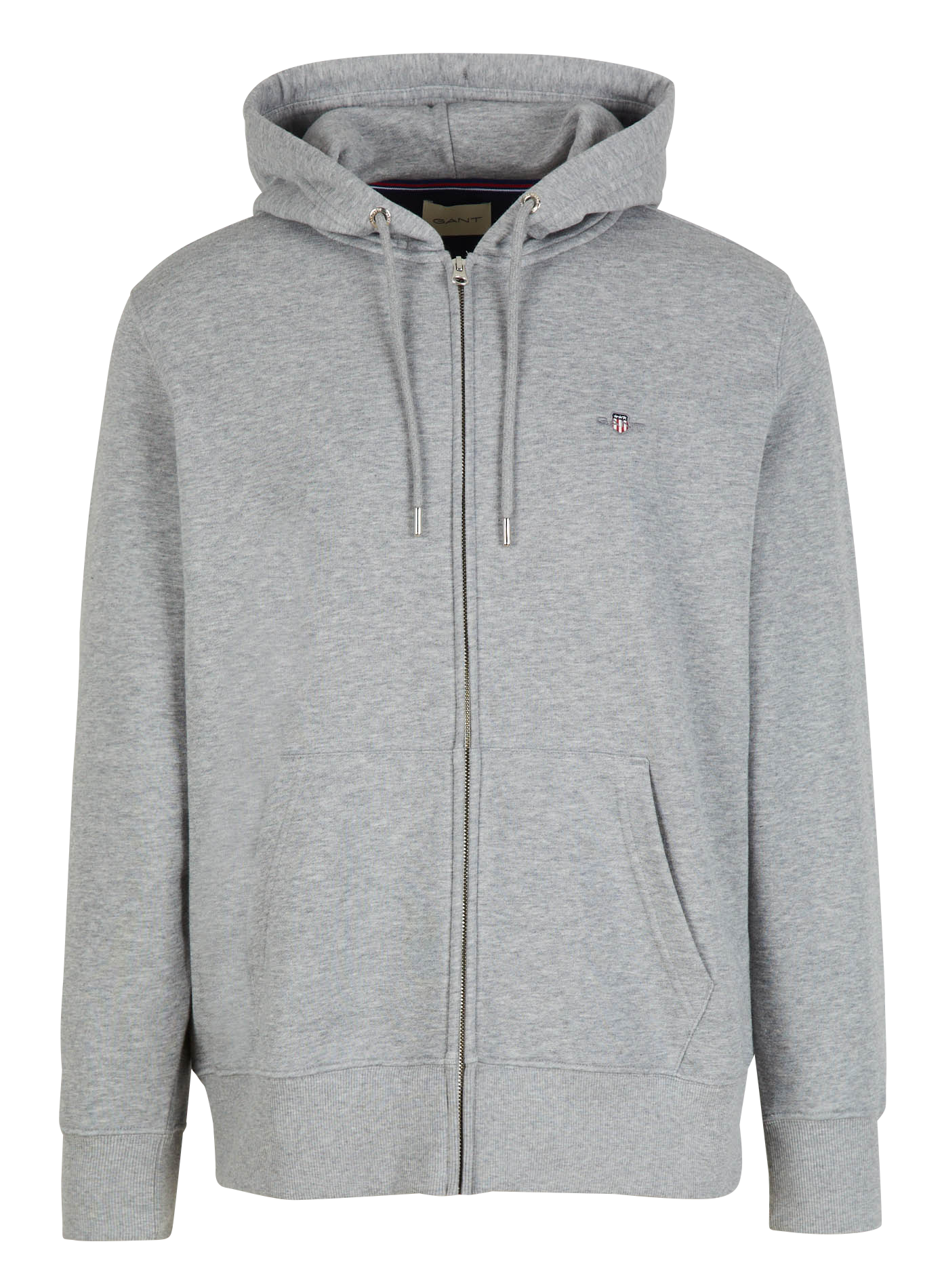 Sweat droit zippé à capuche en coton mélangé | Gris