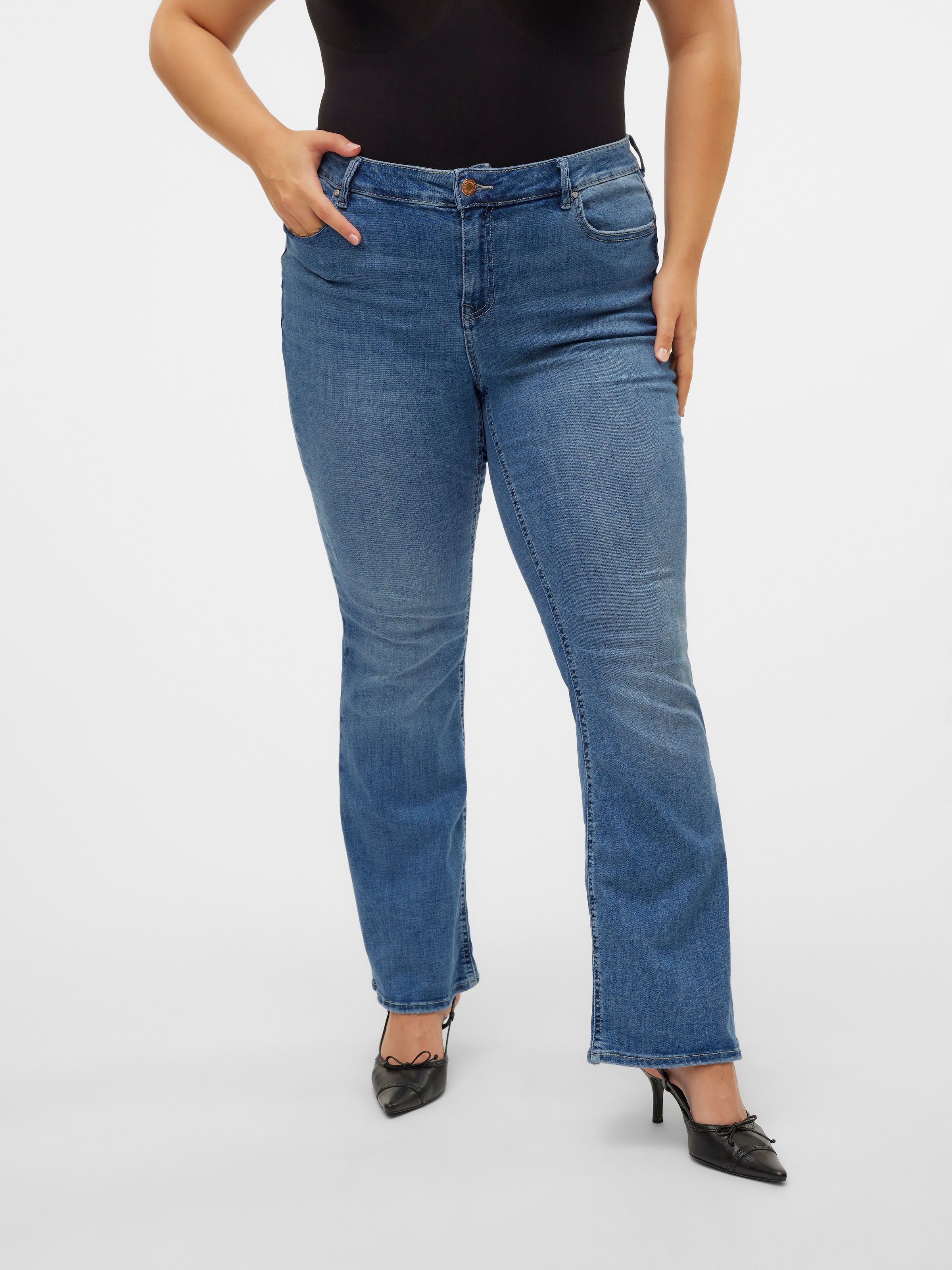 Vero Moda Curve Bootcut-Jeans »VMCFLASH MR FLARED JEANS LI347 GA CUR«