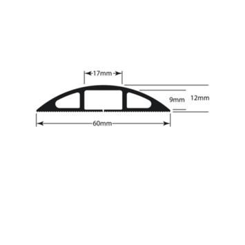 D-line kabelgoot halfrond grijs 1.8 meter