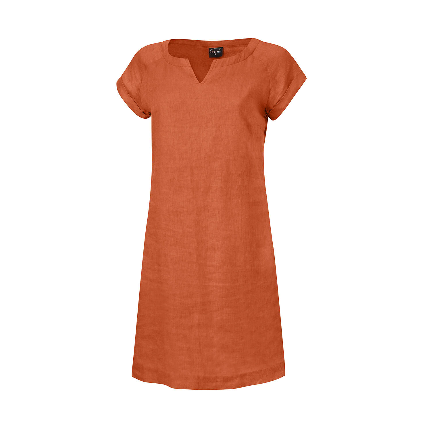 Kurzärmeliges Kleid aus Leinen