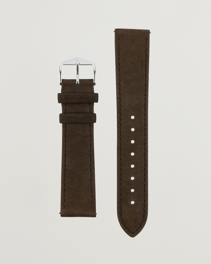 HIRSCH Osiris Calf Leather Nubuck Effect Watch Strap Brown
