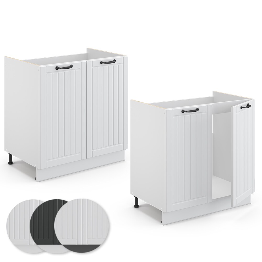 Vicco Spülenunterschrank 80 cm FAME Line Küchenschrank Küchenzeile Landhaus Weiß