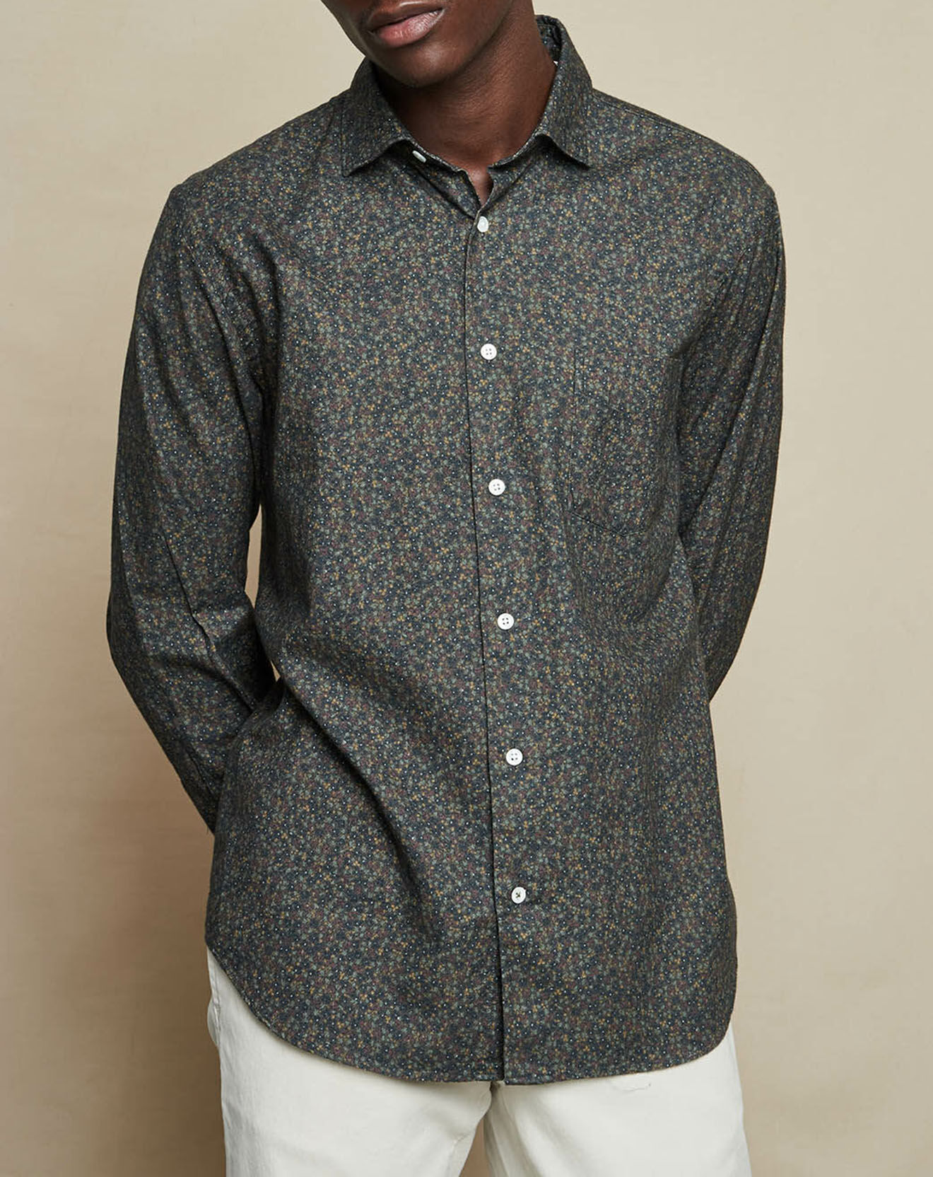 Hartford Chemise Regular Penn à fleurs marine/marron/kaki/camel