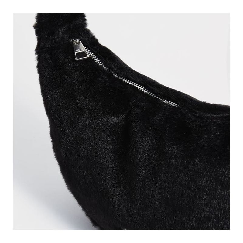 Sac bandoulière 30 cm en fausse fourrure Black Forest