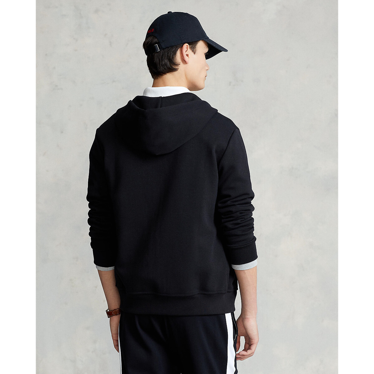 POLO RALPH LAUREN<br>Suéter de algodão com zíper e logotipo bordado