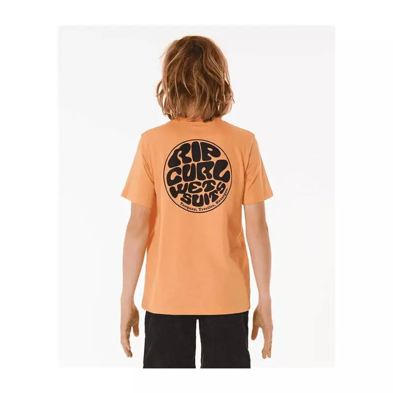Teeshirt junior RIPCURL Wetsuit Icon Tee -Kids Peach Nectar
