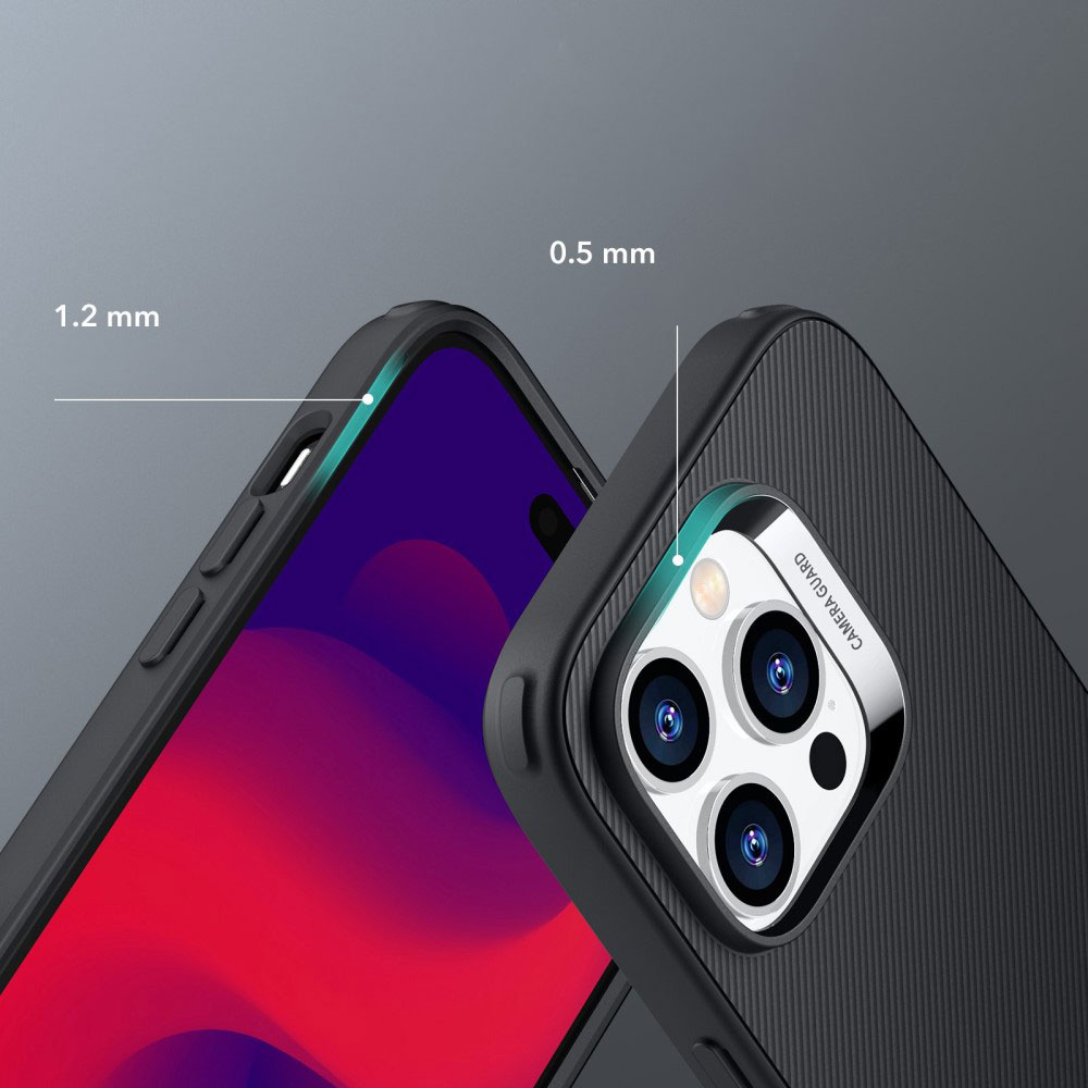iPhone 14 Pro Max Air Shield Boost Serie Hybrid Hülle TPU Bumper Acryl Rückseite Air Cushion Fallschutz   Kickstand - Schwarz
