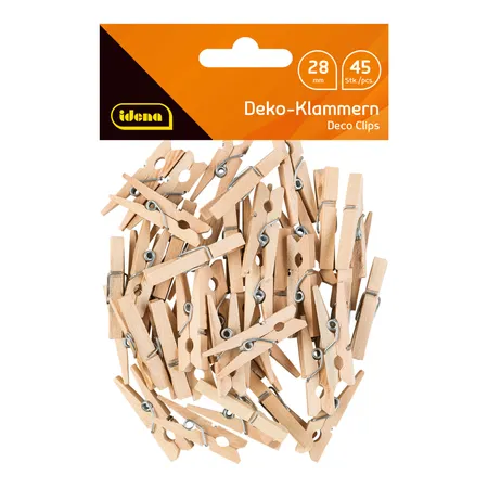 Idena Wäscheklammern aus Holz, 45 Stück, 2,8 cm