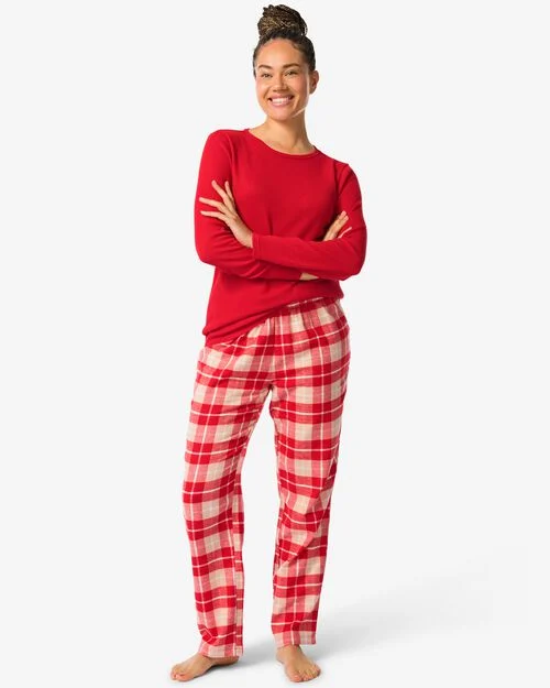 pyjama femme à carreaux rouge