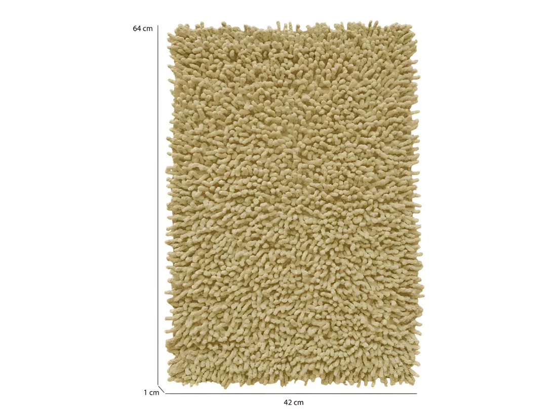 Lot 2 tapis de salle de bain 40 x 60 cm en coton jaune - NAPOLEON