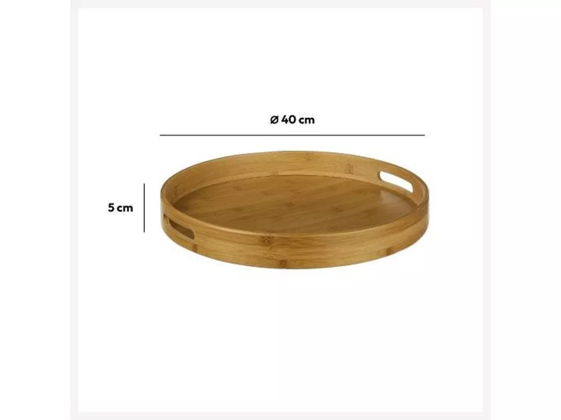 WELL HOME - Plateau rond en bambou Ø40