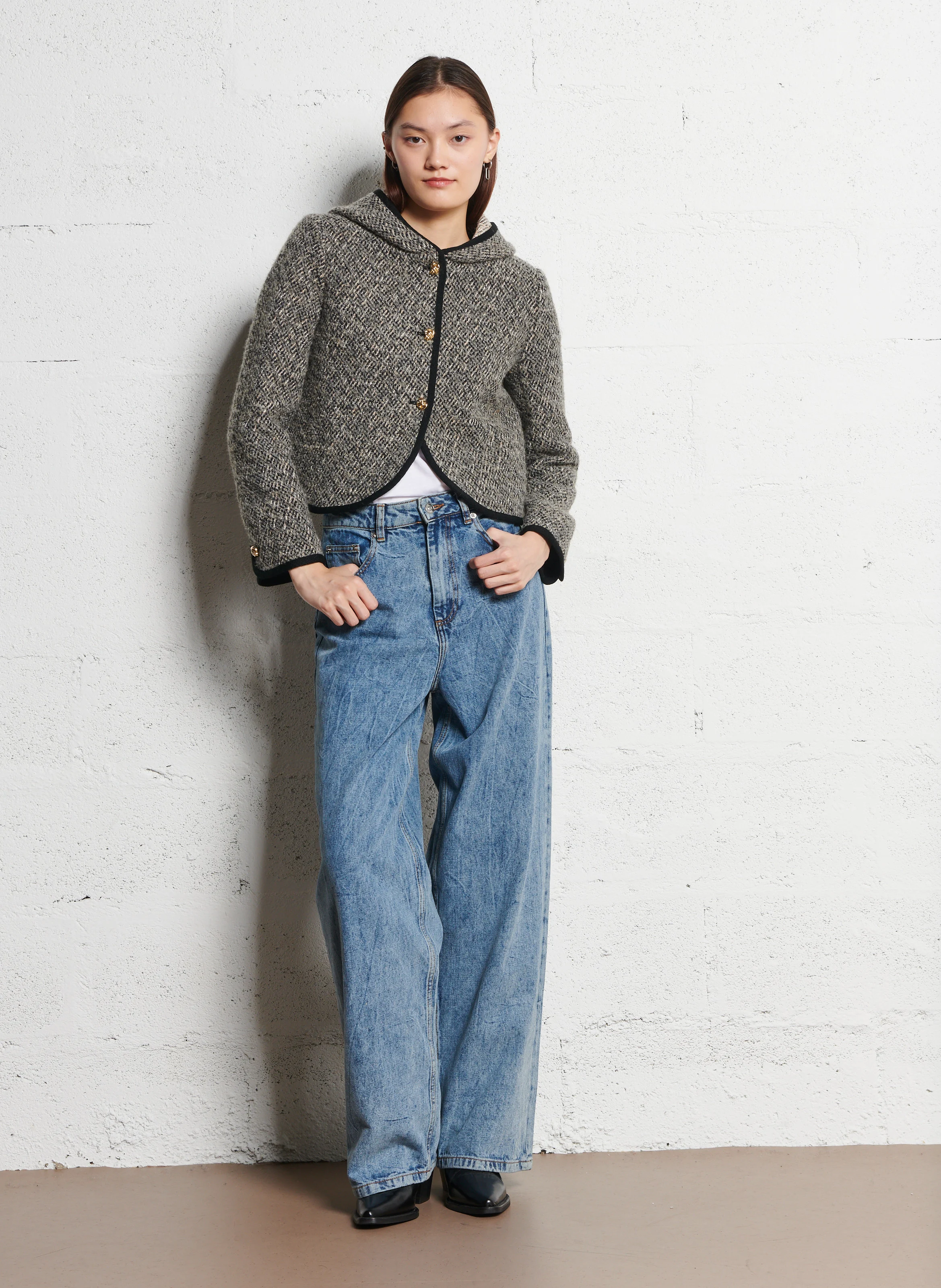 LOCTAVE - Veste oversize en coton mélangé | Gris