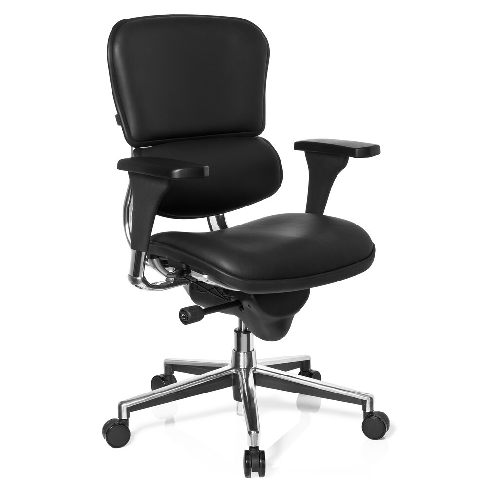 Luxus Chefsessel ERGOHUMAN BASE Leder mit Armlehnen (höhenverstellbar) hjh OFFICE