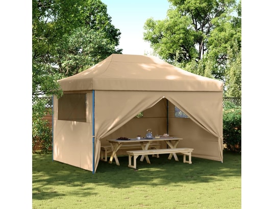 VIDAXL - Tente de réception pliable escamotable avec 4 parois latéral...
