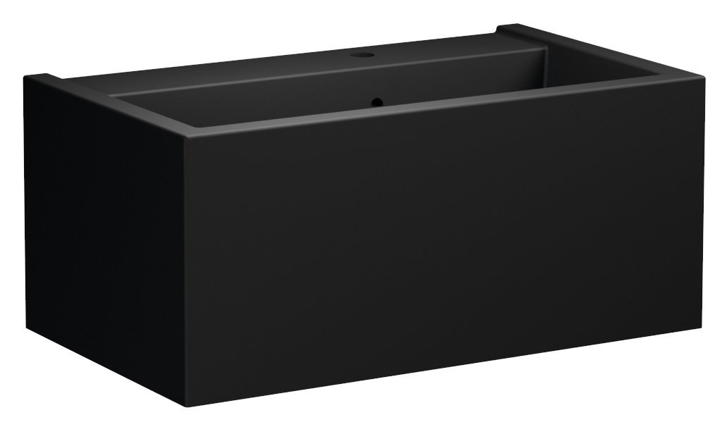 Kerasan Kanaal vrijhangende wastafel zwart mat 80cm