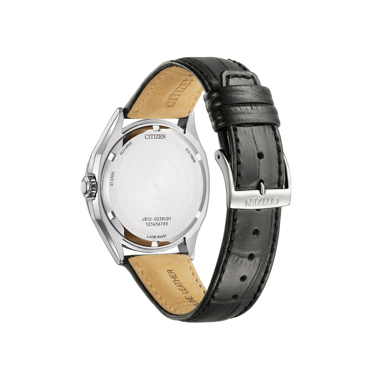 Montre CITIZEN platform classic homme eco-drive acier bracelet cuir noir