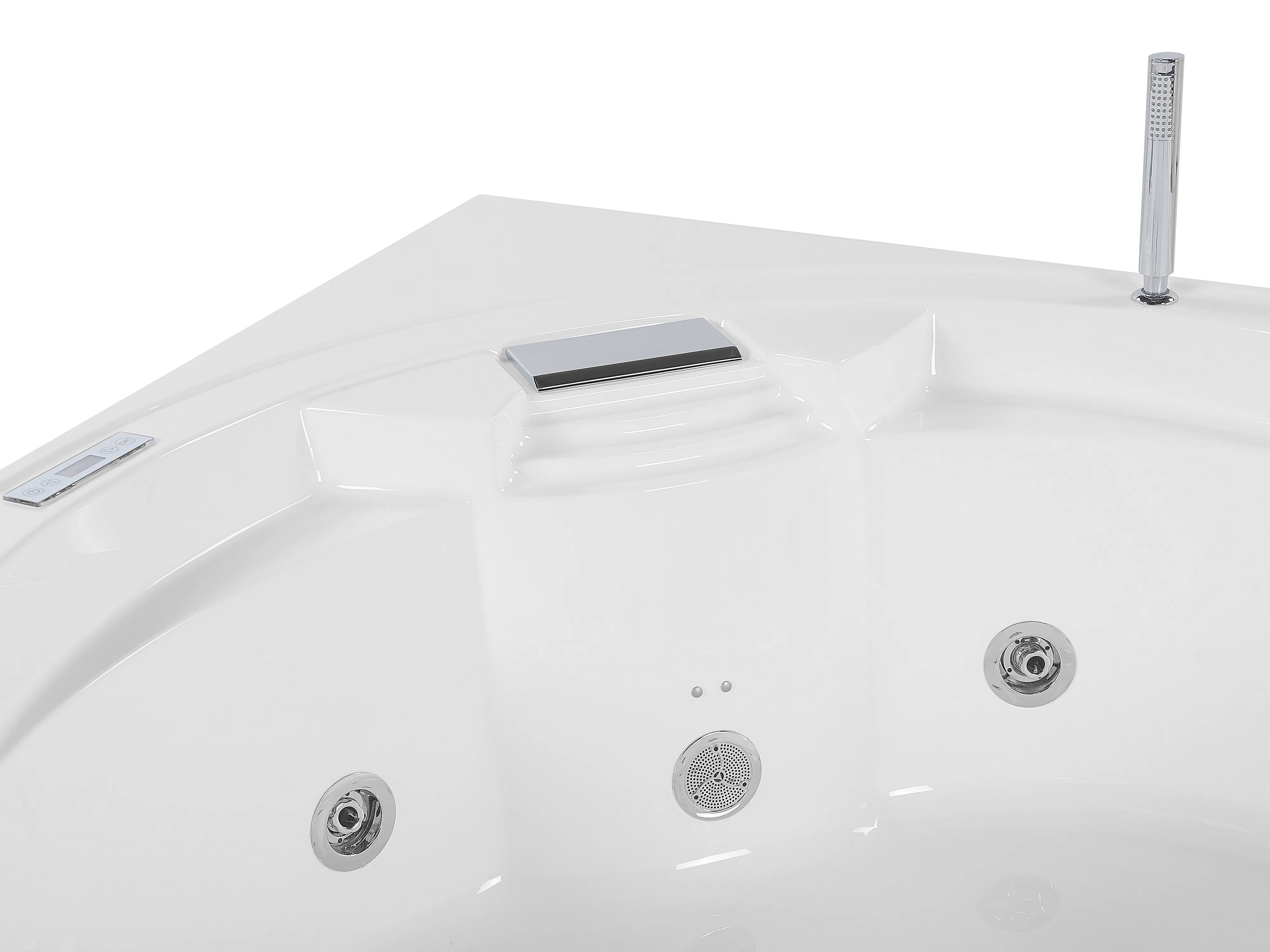 Hoek bubbelbad met LED MILANO met ingebouwde Bluetooth speaker 181 x 150 cm Wit